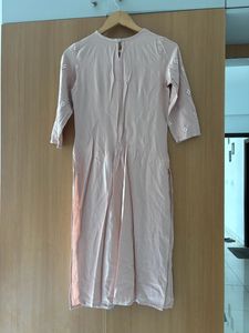 Anouk Peach Mirror-work Kurta with Trouser &amp; Dupat