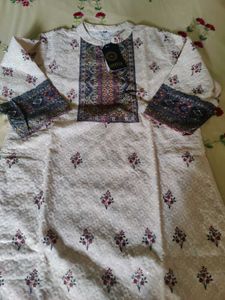 Floral &amp; Geometric Print ladies Kurta With Pant