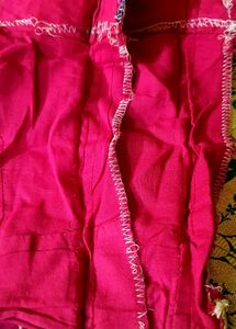 Beautiful heavy Rani pink saree