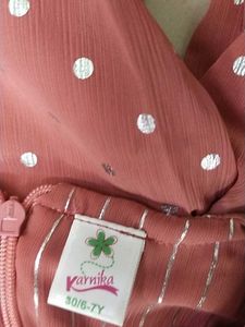 Peach Colour Partywear Dress