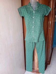 Green Polka Dot Pajama Set