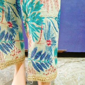 Printed Anarkali Rayon Kurti Set