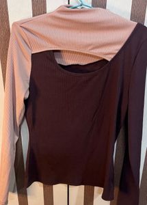 Cut Out Two-Tone Top