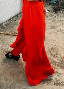 Red Ruffle Palazo