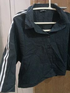 Striped Black Crop Top