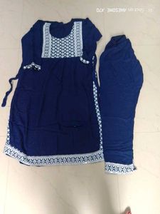 Navy Blue Embroidered Salwar Kameez Naira Cut