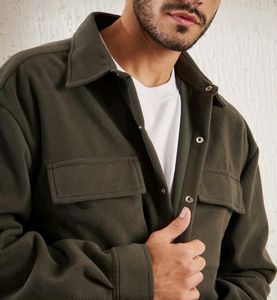 KHAKI POLAR FLEECE SHACKET COORD