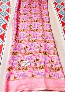 Pink Floral Print Saree