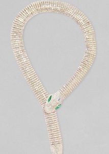 Designer White Zircons Studded Snake Necklace