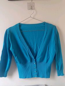 Blue Knit Cardigan