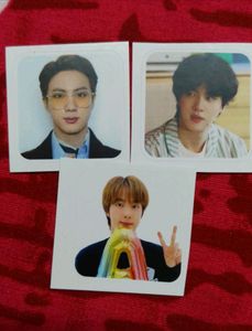 Bts Jin 3 PhotoCards With Signature And 3 Stickers