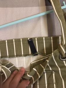 Striped Olive Green Pinafore Dress ( Never used )