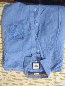 Small Size Blue Casual Shirt/ Basics Brand