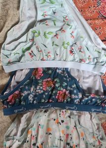 Floral Print Bralette Set - Size Small