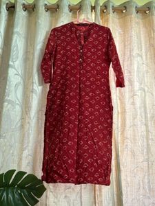 Maroon Printed Kurti