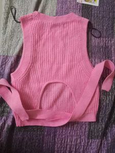Pink Knit Sleeveless Tank Top