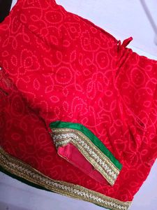 Red Pink Mix Colour Beautiful Saree