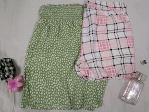 Y2k ghingham patterned shorts combo