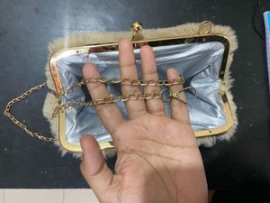 Fuzzy Sling Clutch Bag