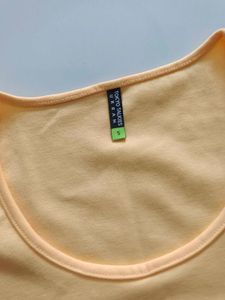 Solid Trendy Crop Top Yellow