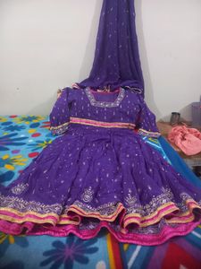 Purple Embellished Salwar Kameez