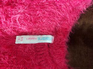 Pink Sequin Heart Girls Sweater