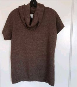 Brown Knit cowl neck top