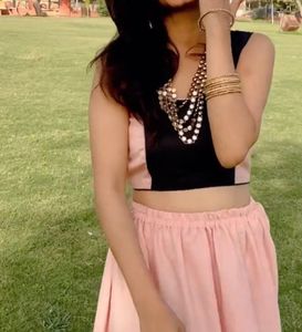 Pink Black Skirt And Top
