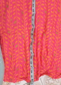pink and lite yellow avaasa kurti