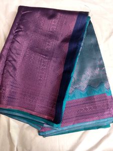 Elegant Purple & Teal Silk Saree