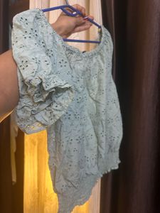 Cute Blue Floral Top