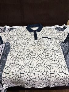 Printed White Polo Shirt