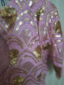 Pink Ruffle Ethnic Gown