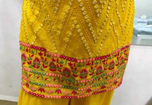 Mirror Work Short Kurta With Gharara