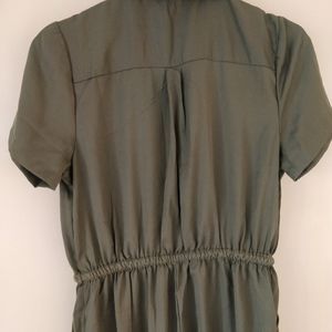 Blush Jumpsuit With Drawstring And Pockets