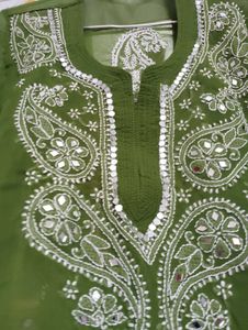 lakhnawi gorgett kurti with linning