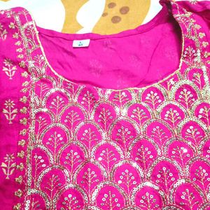 Long Stitched Flock Anarkali