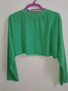 Crop Sweatshirt Green