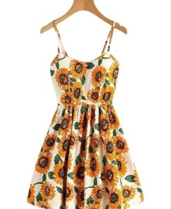 Edgydeal women yellow sunflower cammie dress