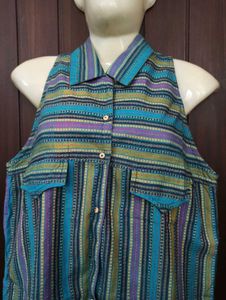 Paul Ropp Vintage Striped Halterneck Top