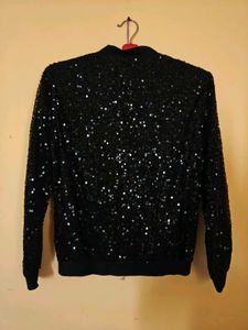 SBL Sequined Black Bomber Jacket