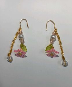 Elegant Handmade Beaded Floral Earrings