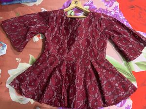 Maroon Lace Top
