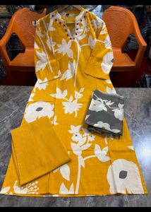 Cotton Straight Kurta 3 Piece Suit