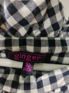 Checked Black N White Shorts