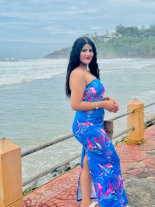 Abstract print bodycone maxi dress
