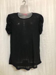 Ivmee Black Short Sleeve Net Top