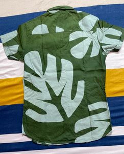 Green Floral Half Sleeve Shirt