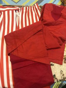 Red Stripped Co-ord Set