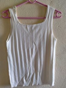 Beaded White Tank Top